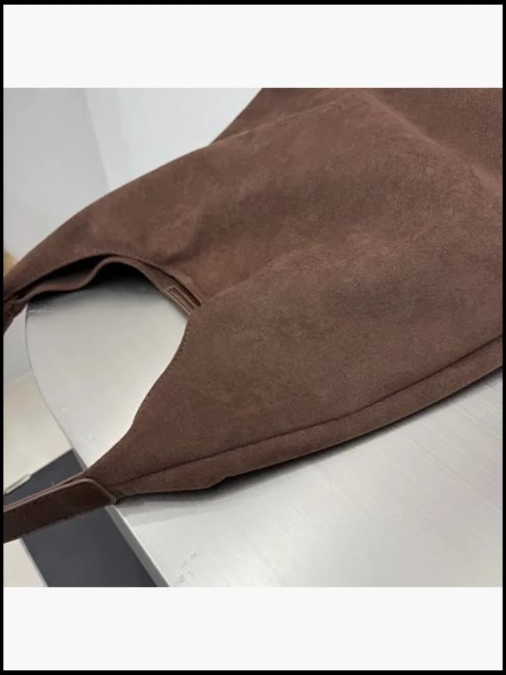 Suede Hobo Bag Spacious Tote Shoulder Bag Slouchy Retro Purse Lightweight - Picture 2 of 7